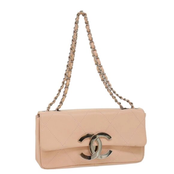 CHANEL Matelasse Chain Shoulder Bag Leather Pink CC Auth 53097V - Picture 1 of 16